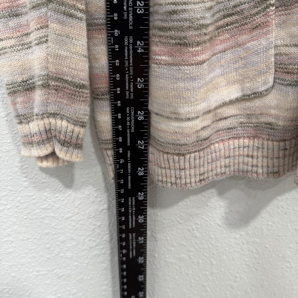 Maurices Space Dye Striped Open Front Cardigan Sweater Tan Pink‎ Plus Size 1 1X - Picture 8 of 9